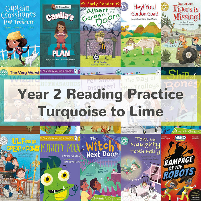 Year 2 Reading Practice — Book Bands Turquoise to Lime