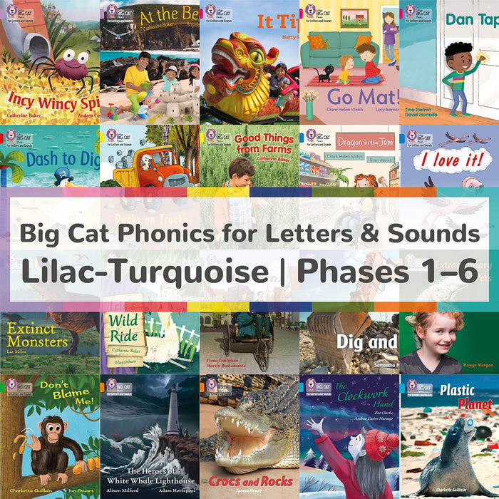 Big Cat Phonics for Letters & Sounds Lilac–Turquoise/Phases 1–6 (80 Readers)