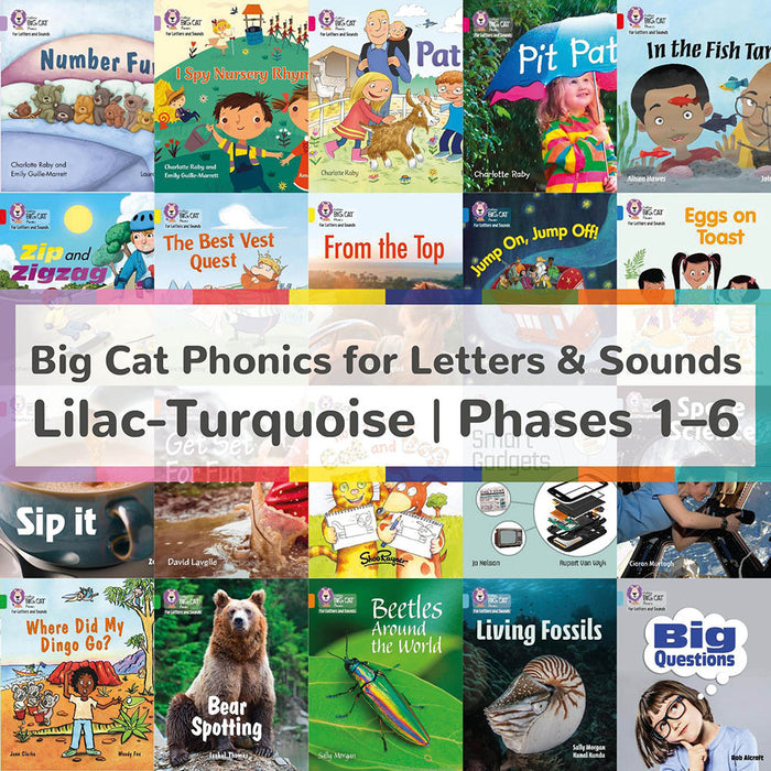 Big Cat Phonics for Letters & Sounds Lilac–Turquoise/Phases 1–6 (60 Readers)